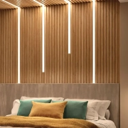 LED şerit yatak odası köşesi