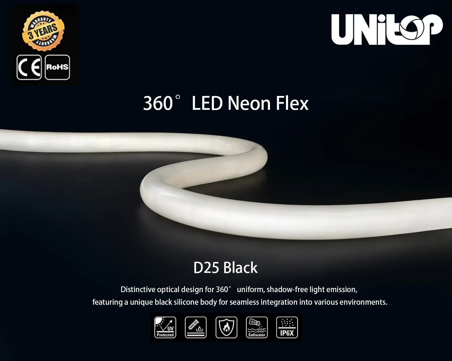 Fantastic 360° LED Neon Flex D25 Black