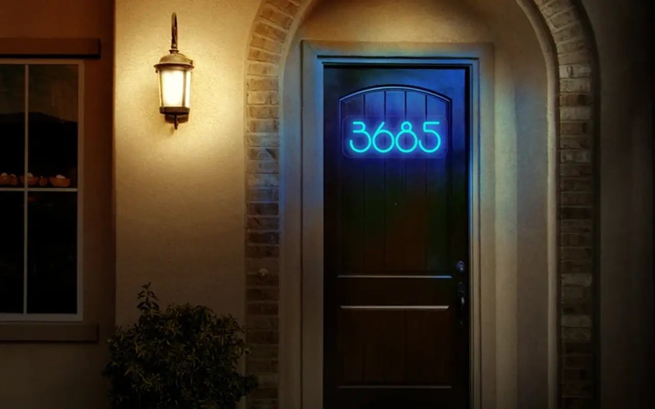 Entryway Neon Sign Ideas House Numbers